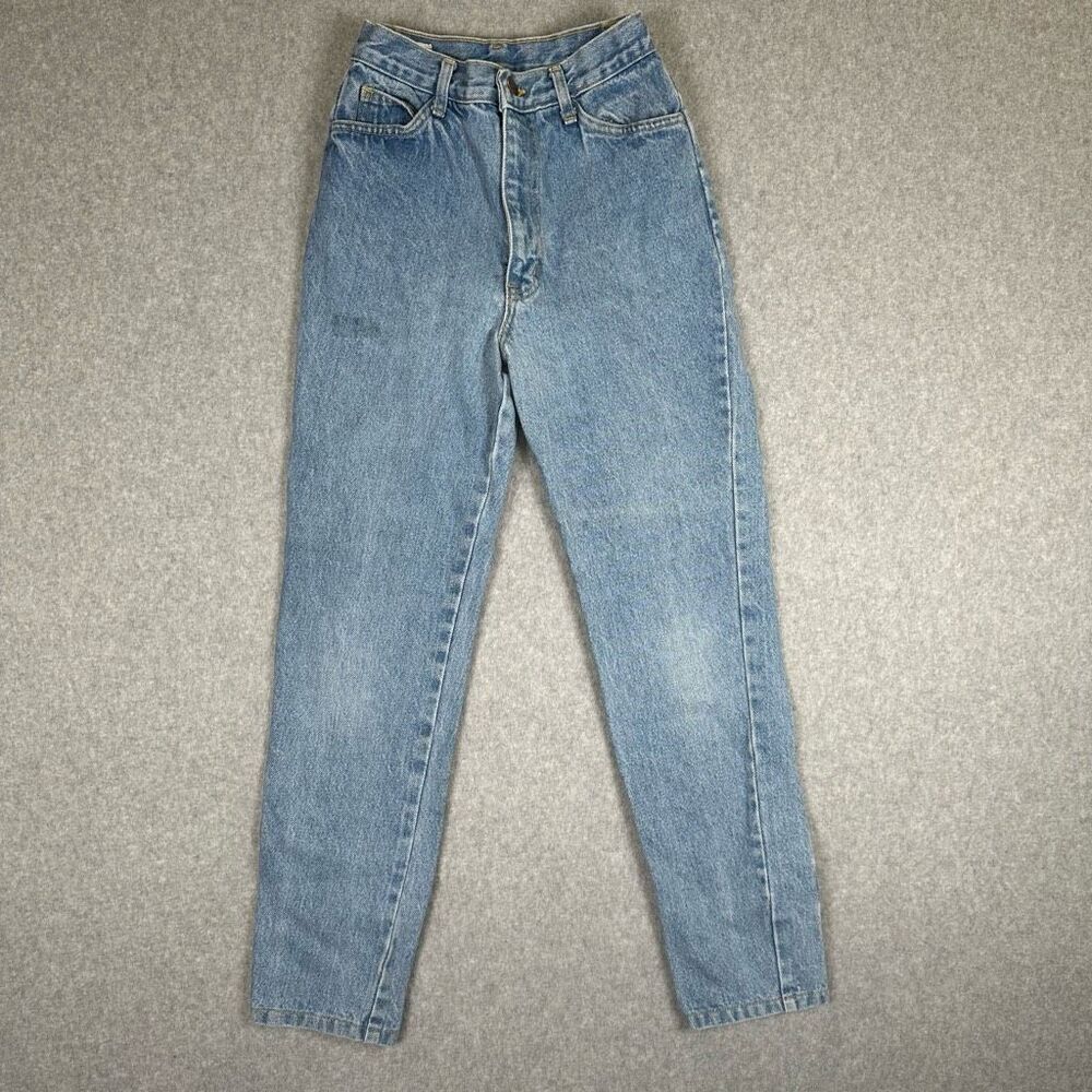 Vintage Action West Womens Size 14 Distressed Denim Jeans Blue Light Wash